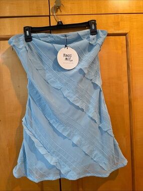 Princess Polly Sky Blue Ruffle Mini Skirt